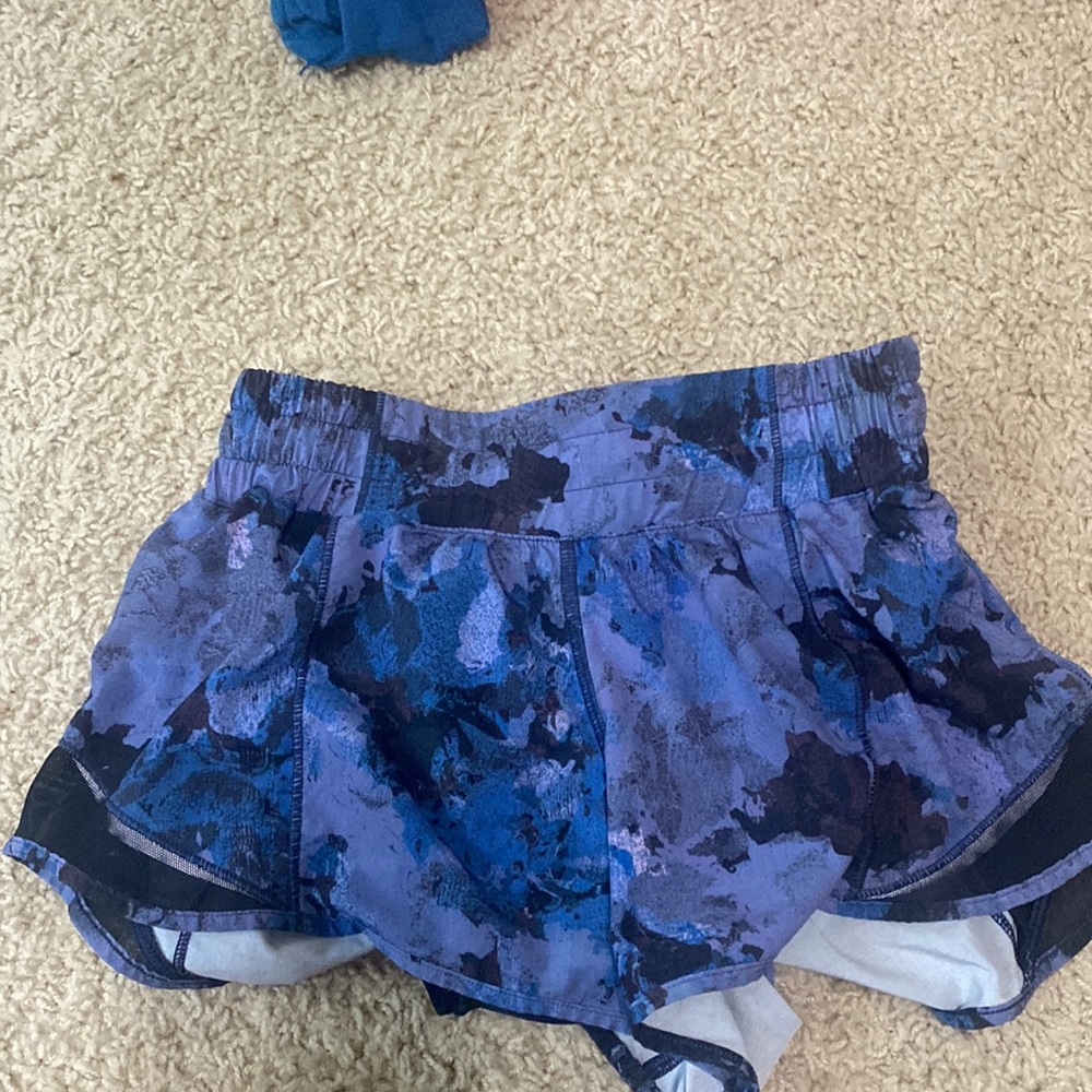 blue and purple hotty hot shorts